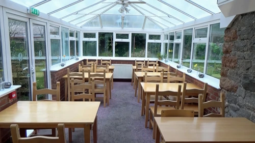 The dining room at Cheddar Youth Hostel