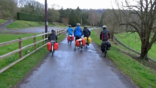 Riding through Monkton Combe School, 27.1 miles in