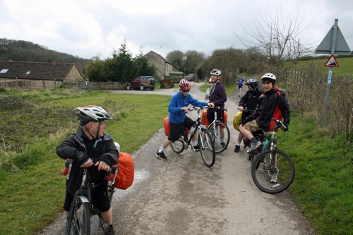 Cycle path at Foxcote between Radstock and Wellow, 20.1 miles in
