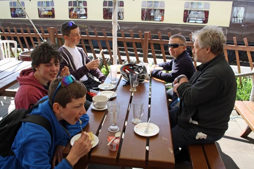 Café stop at Bitton Station, on the Bristol & Bath Railway Path