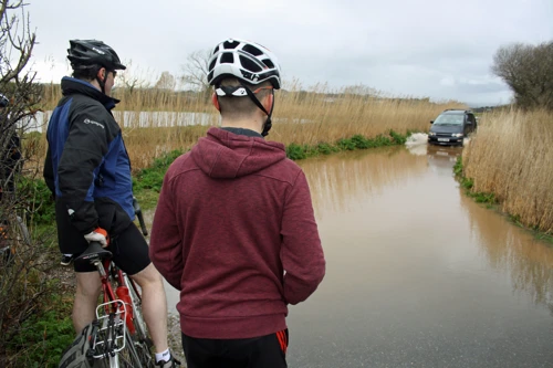 Floodwater's still here; we'll just have to ride through.