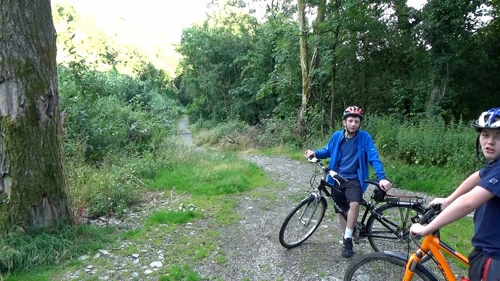 Heading onto the woodland track to Cuddyford Cross from Waterleat, Ashburton.