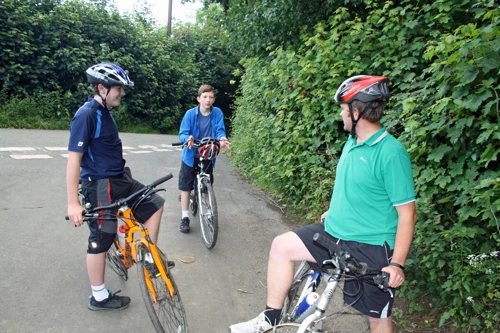 George, Dillan and Gavin at Rewdown Cross near Druid, Ashburton.