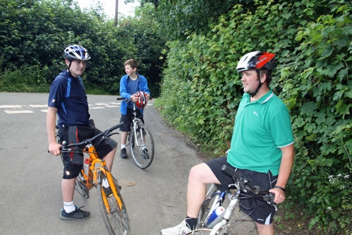 George, Dillan and Gavin at Rewdown Cross near Druid, Ashburton.