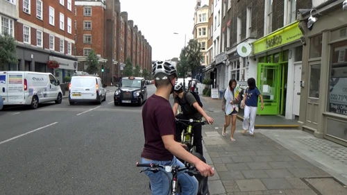 Cycling along Crawford Street, London, en route from Paddington to Euston, 0.8 miles in.