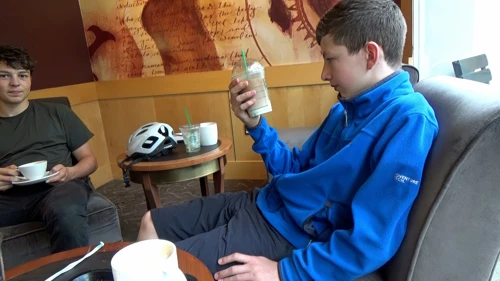 Starbucks, Marketgate Shopping Centre, Lancaster—refreshments after a 0.4‑mile ride from the station.