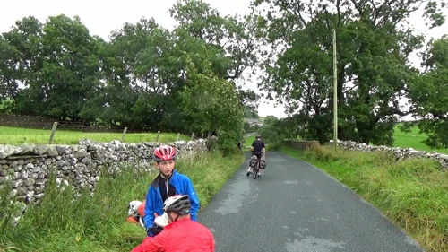 Clapham Old Road near Ingleton Cemetery, 0.8 miles into the ride