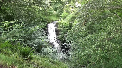 Looking back at Scaleber Force waterfall as we head back to the bikes