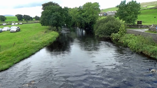 View of the River Ribble from New Inn Bridge, Horton-in-Ribblesdale, 9.8 miles in.
