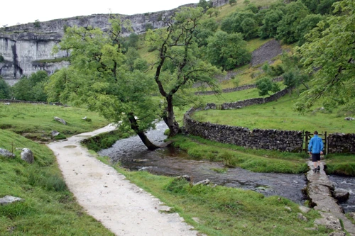 George approaches Malham Cove on foot.