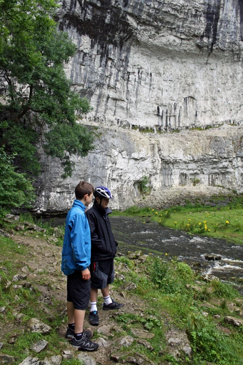 George and Dillan at Malham Cove.