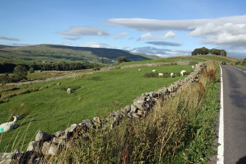 Approaching Hawes through Widdale, sunshine at last.
