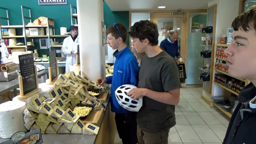 Sampling cheeses at the Wensleydale Creamery Visitor Centre, Hawes