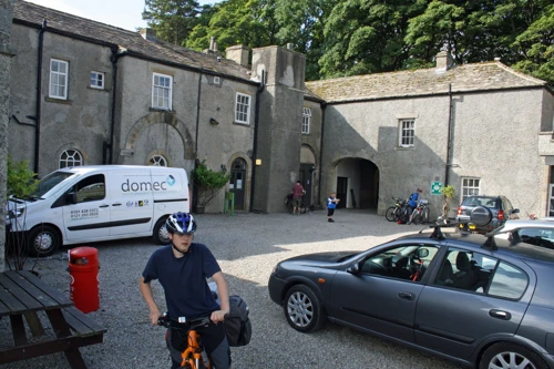 Preparing to leave Grinton Lodge Youth Hostel.