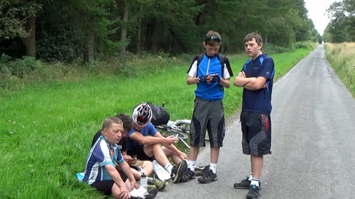Lunch in the forest on Hancow Road, Hartoft—15.5 miles in.