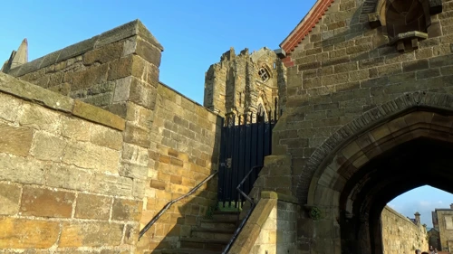Whitby Youth Hostel entrance, within Whitby Abbey grounds (National Trust).
