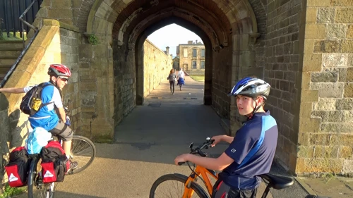 Impressive entrance to Whitby Youth Hostel, within Whitby Abbey’s grounds.