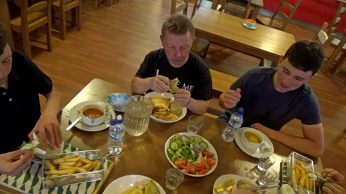 A birthday meal at Whitby Youth Hostel.