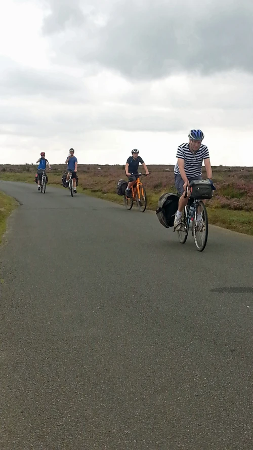 Michael leads the group over Hartoft Moor.
