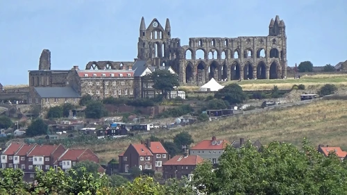 Whitby Abbey and Youth Hostel from the Cinder Track’s Larpool Viaduct over the River Esk