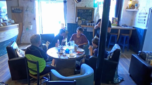 Lunch at The Quarterdeck, Boggle Hole Youth Hostel’s public restaurant