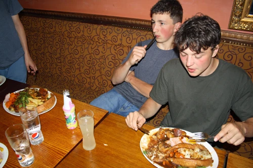 Two very large King Carveries at the restaurant near Scarborough Youth Hostel