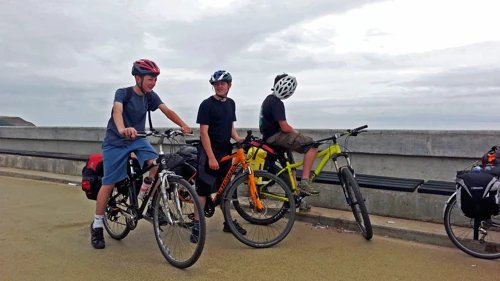George, Dillan and Lawrence on North Bay Promenade, Scarborough