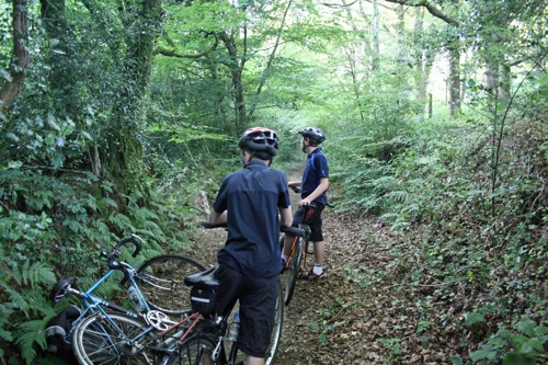 George and Dillan on the Lower Hembury Track