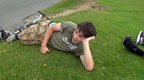 Lawrence relaxes after a fine meal at the Skylark Inn, Clearbrook.