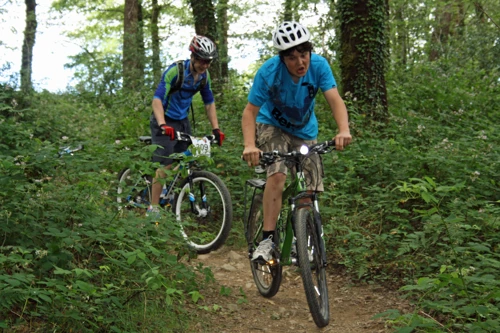 Lawrence and Arthur commence the descent of the slalom track