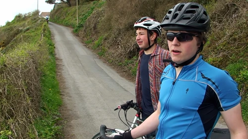 Starting the next big climb up Looe Hill from Seaton