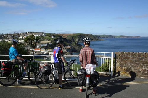 Mevagissey Bay from Polkirt Hill, 14.3 miles into the ride