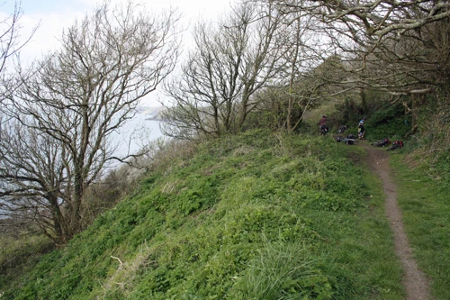 Location of our rope swing on the coast path to Portholland