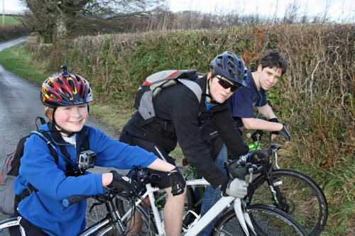 Alistair, Ash and Callum near Pennywell Farm, Rattery