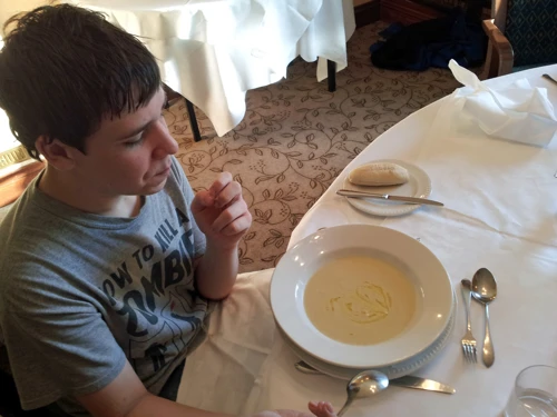 Callum's soup at the Ilsington House Hotel - new photo for 2024
