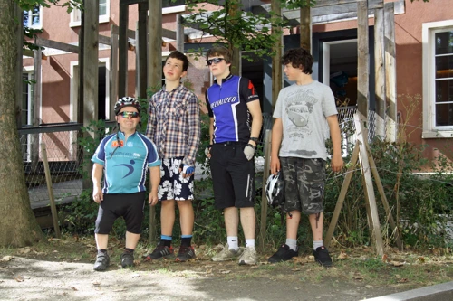 The group outside Basel Youth Hostel