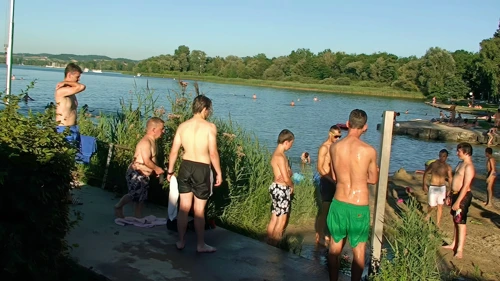 A swim stop at Camping de la Plage, Faoug on lake Murten