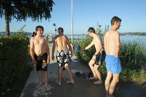 A swim stop at Camping de la Plage, Faoug on lake Murten