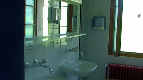 Our washroom at Château d'Oex Youth Hostel