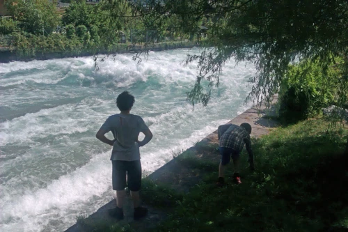 On the banks of the River Aare near the HEP outflow at Interlaken