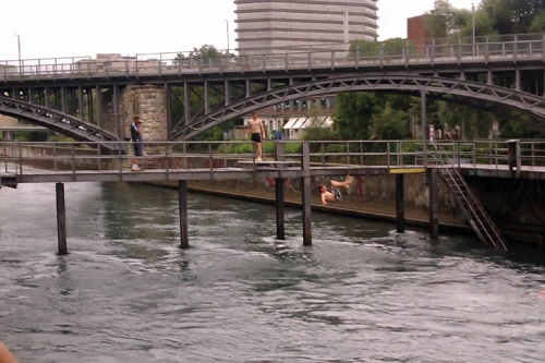 The Public River Swimming facility at Zurich after Ash let the rest of us in
